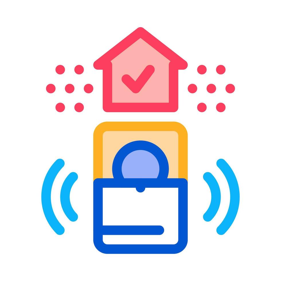 home security alarm icon vector outline illustration