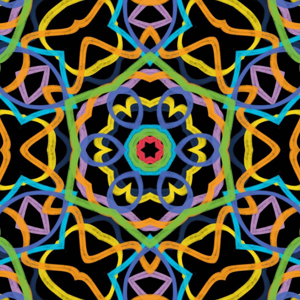 Abstract kaleidoscope background. Beautiful kaleidoscope seamless pattern. Multicolor mosaic texture. Seamless kaleidoscope texture. Unique kaleidoscope design vector