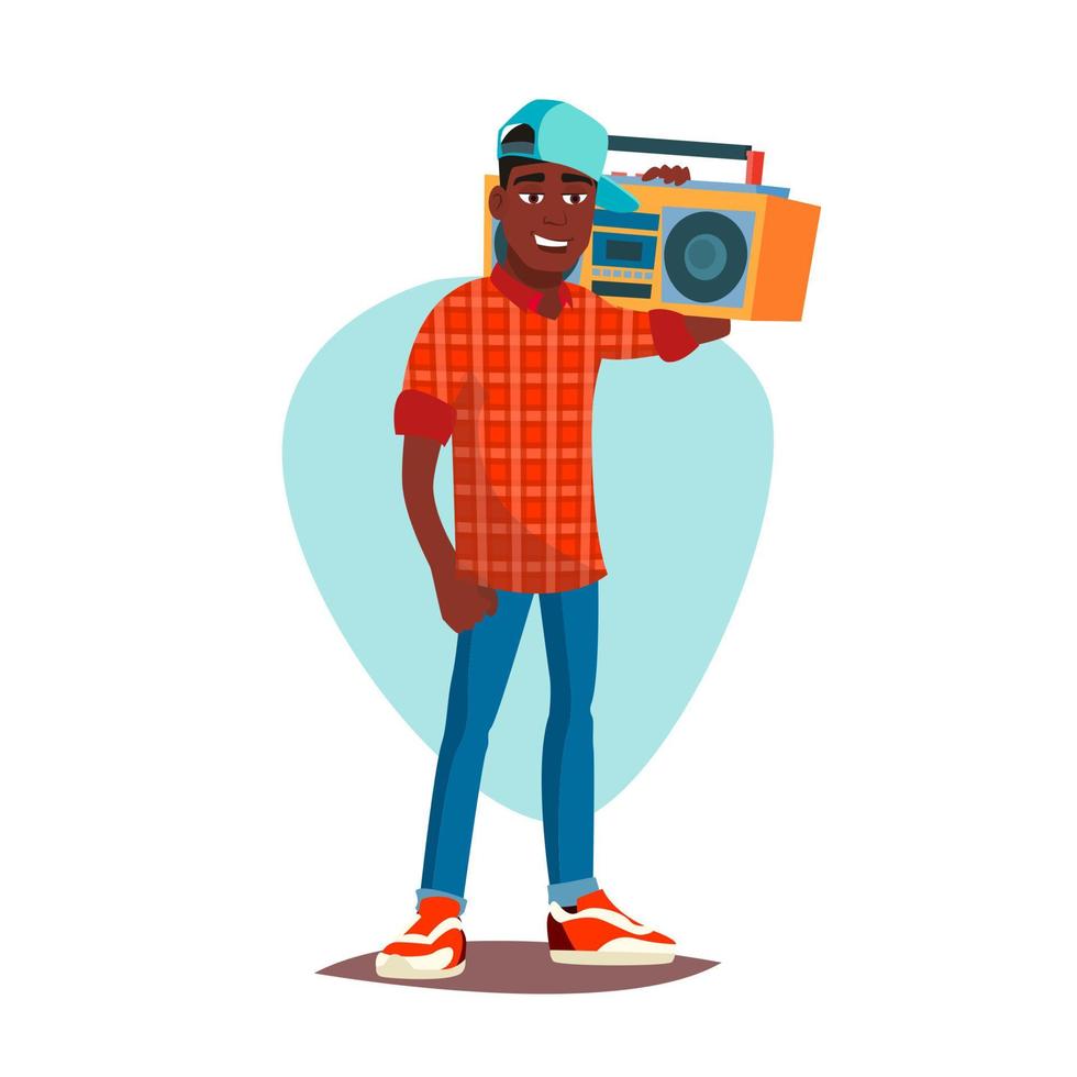 Classic Rapper Man Vector. Modern Musician. Flat Cartoon Illustration vector