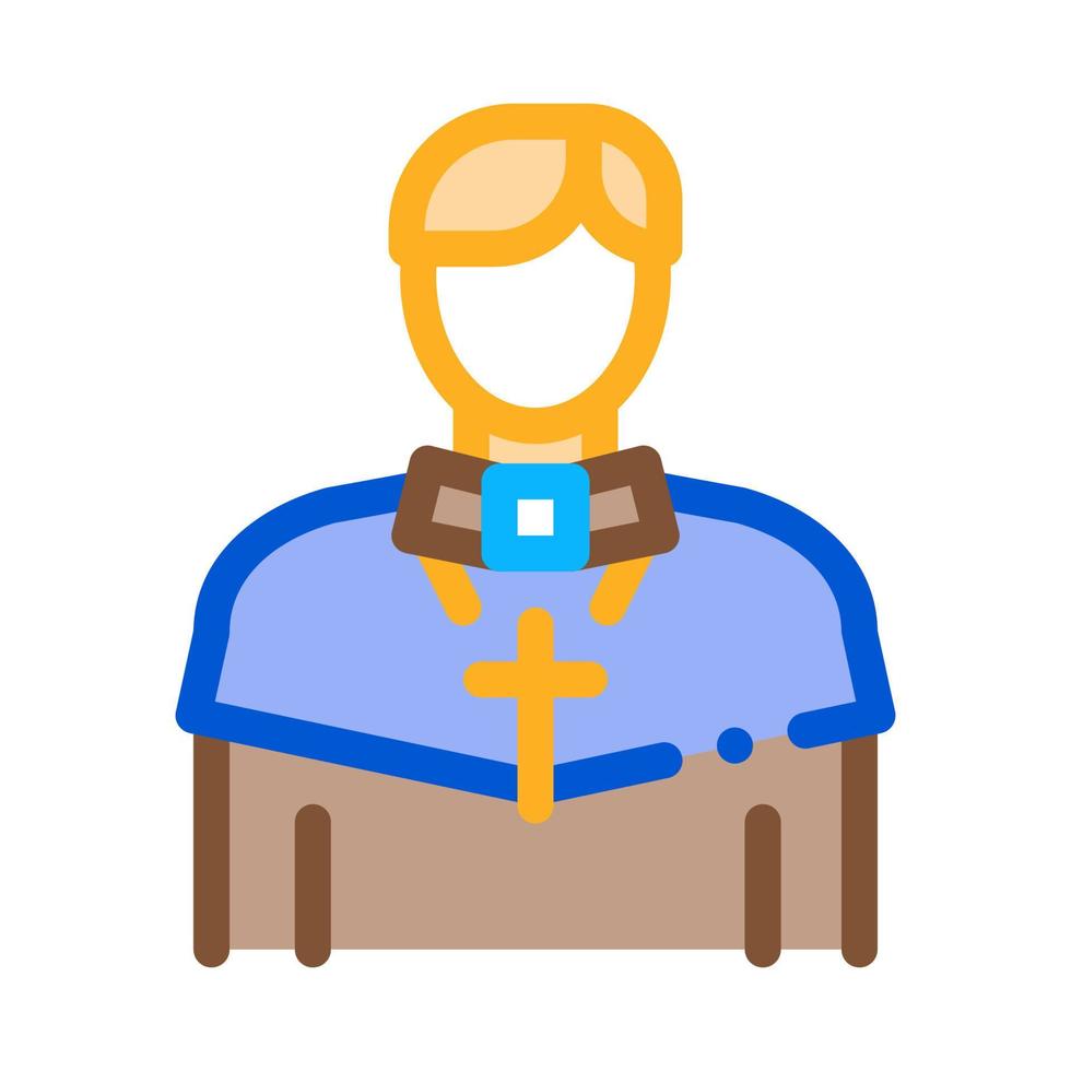 christian monk icon vector outline illustration