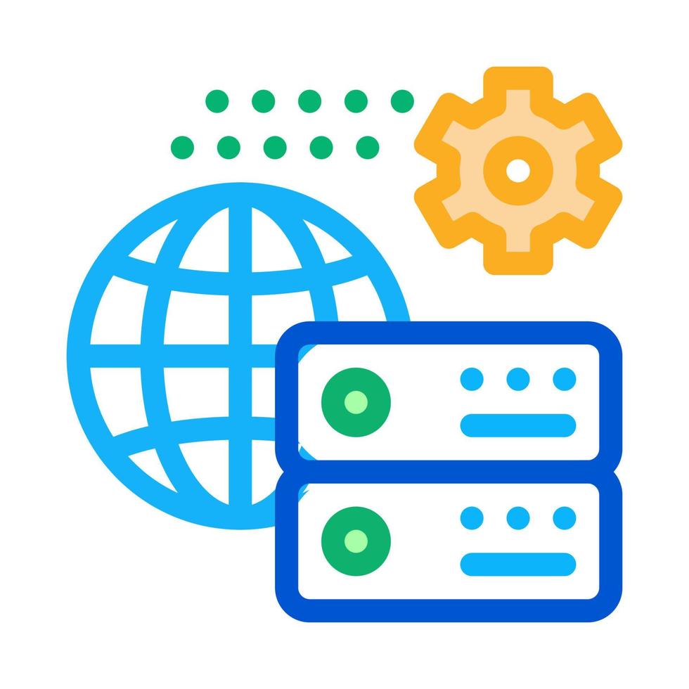 ilustración de contorno de vector de icono de configuración global