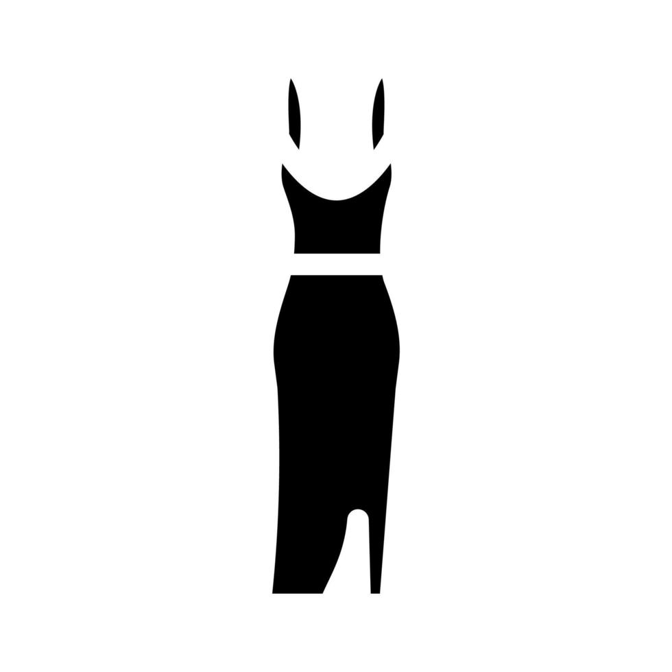 evening party dress glyph icon vector illustration