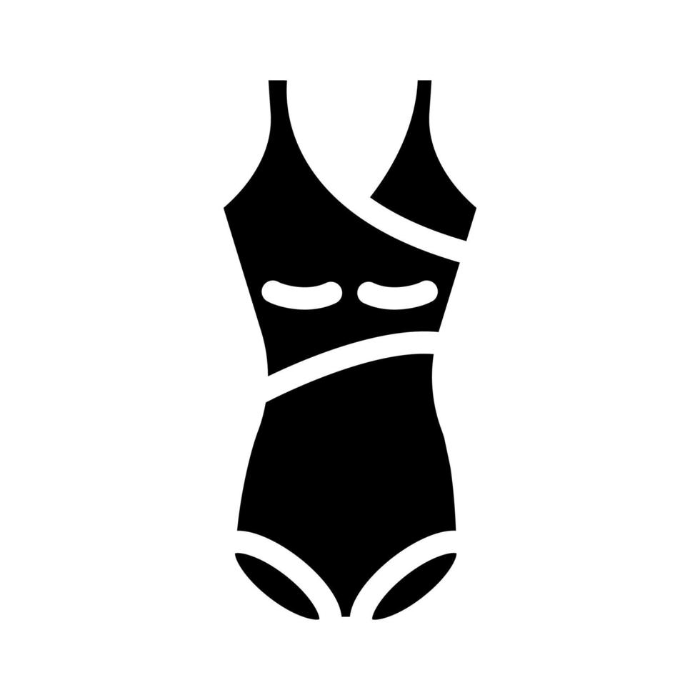 beachwear one-piece glyph icon vector illustration