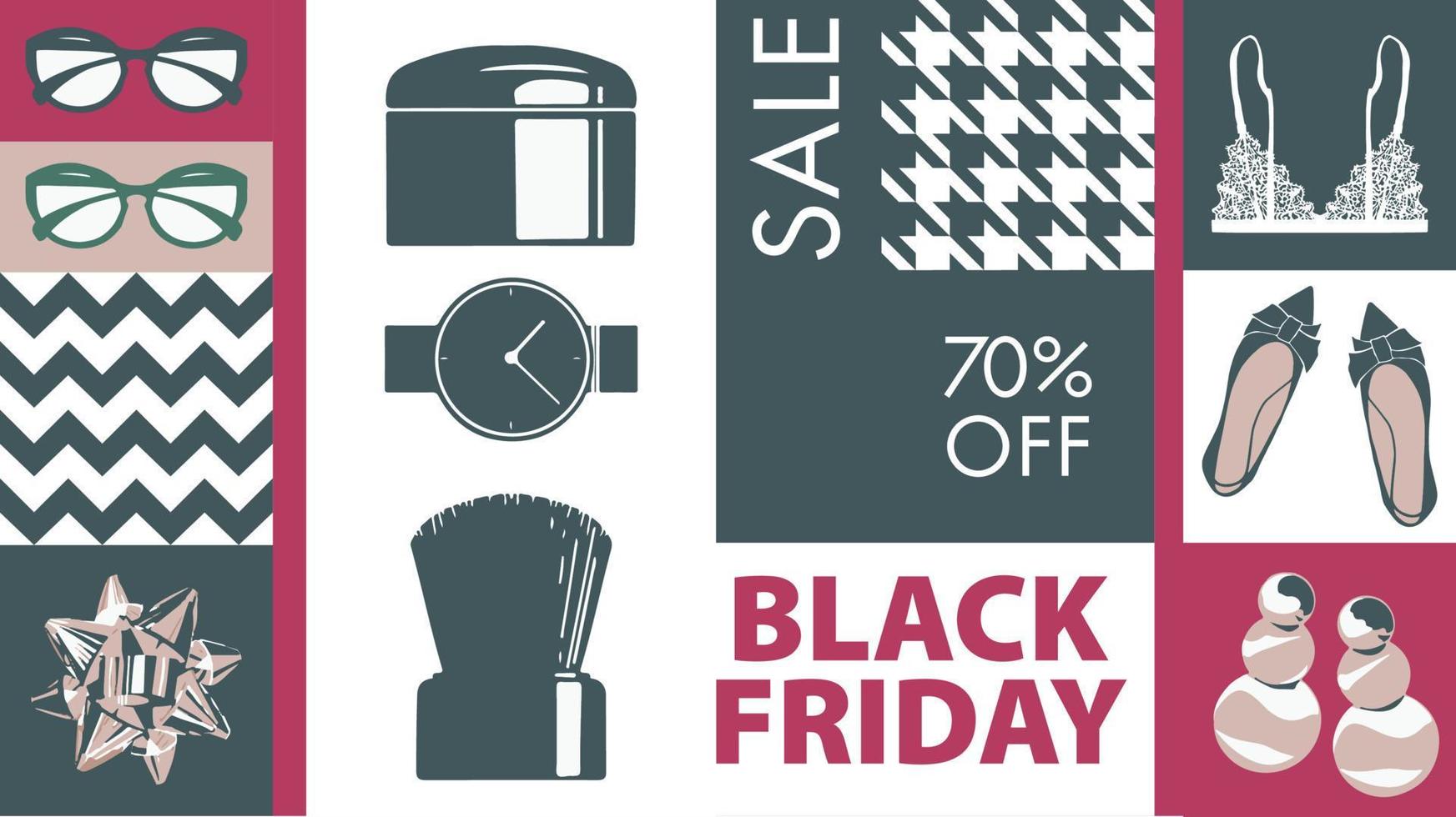 Sales and discounts for Black Friday, banners vector