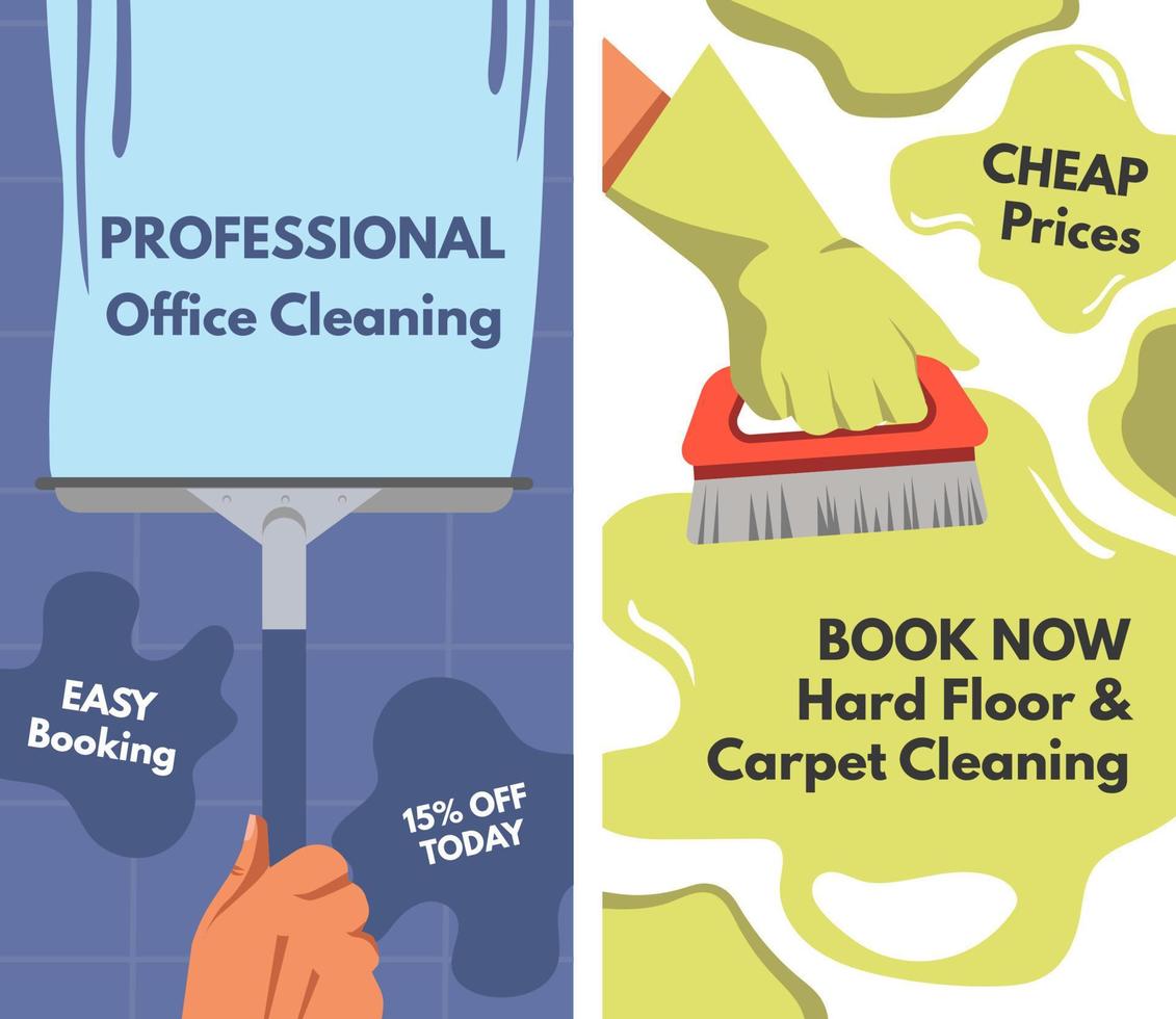 Professional office cleaning service, cheap price vector
