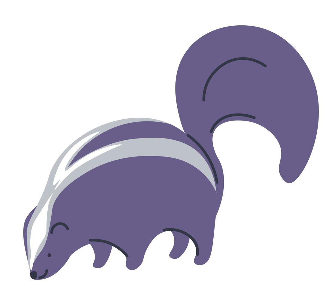 Portrait of skunk animal, mammal wilderness vector