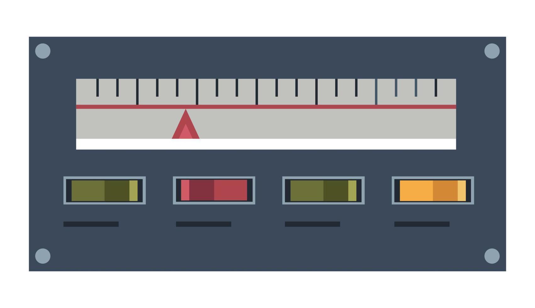 Panel with measurement and switchers or buttons vector