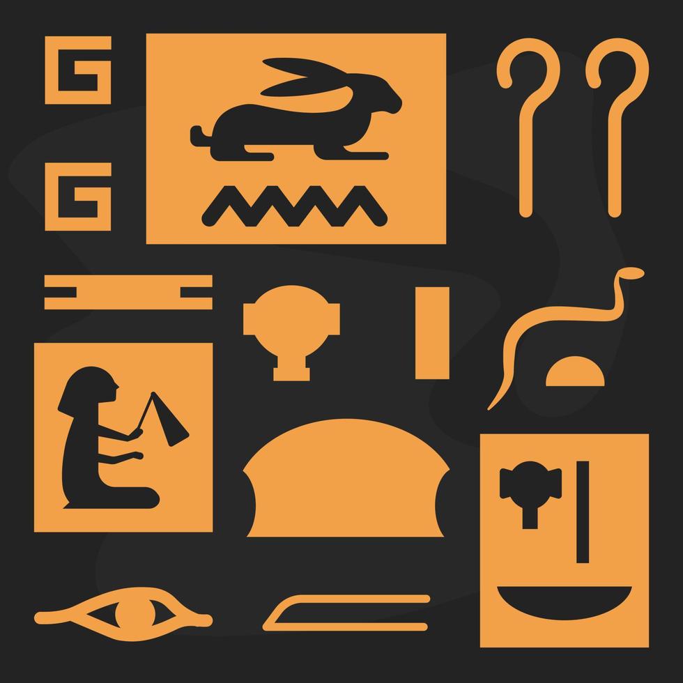 Ancient Egyptian civilization hieroglyphs print vector