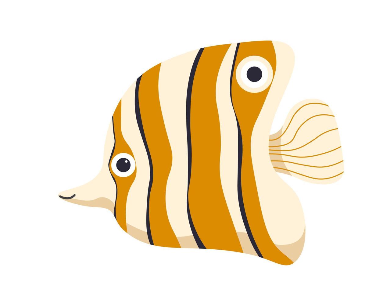 Tropical or exotic fish type, aquatic animals vector