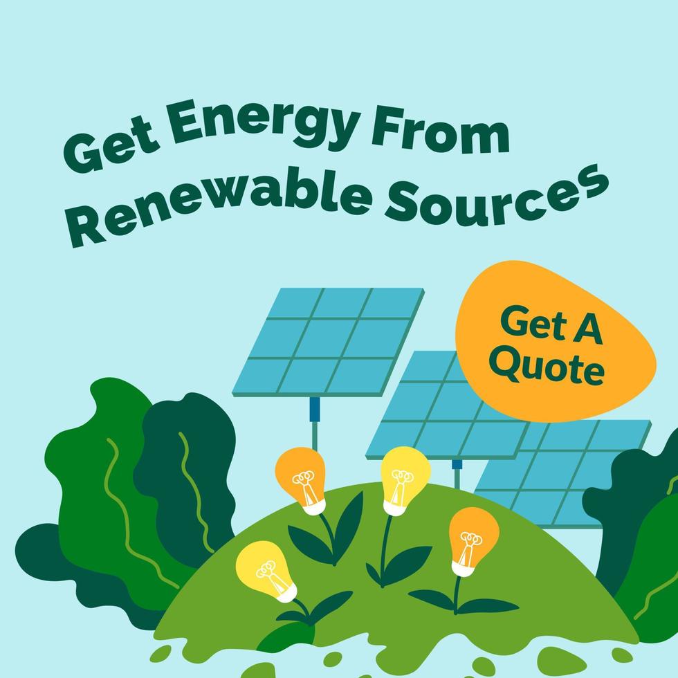 Get energy from renewable sources, quote A vector