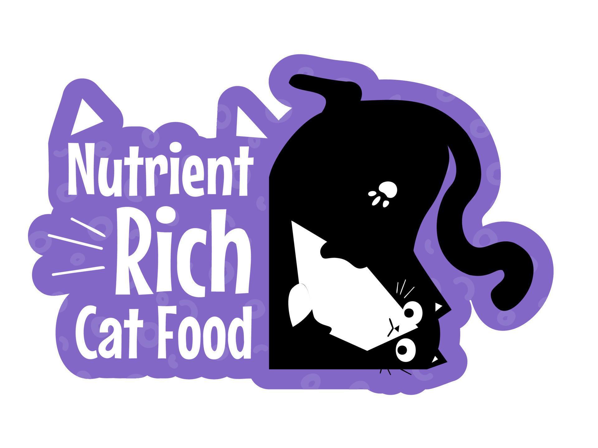 Nutrient rich cat food, label for packages vector 17549536 Vector Art