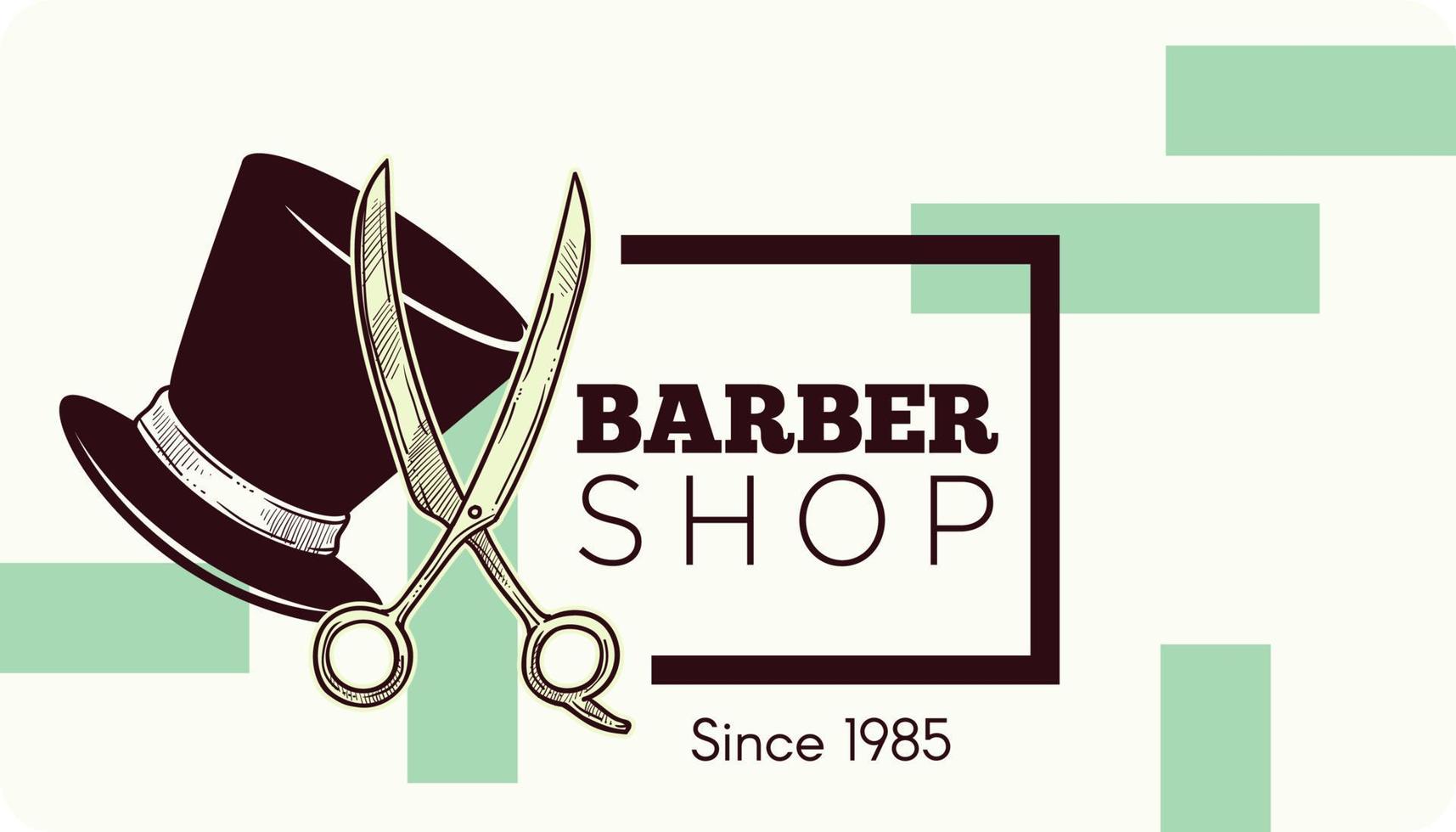 Business card of barber shop service, vectors