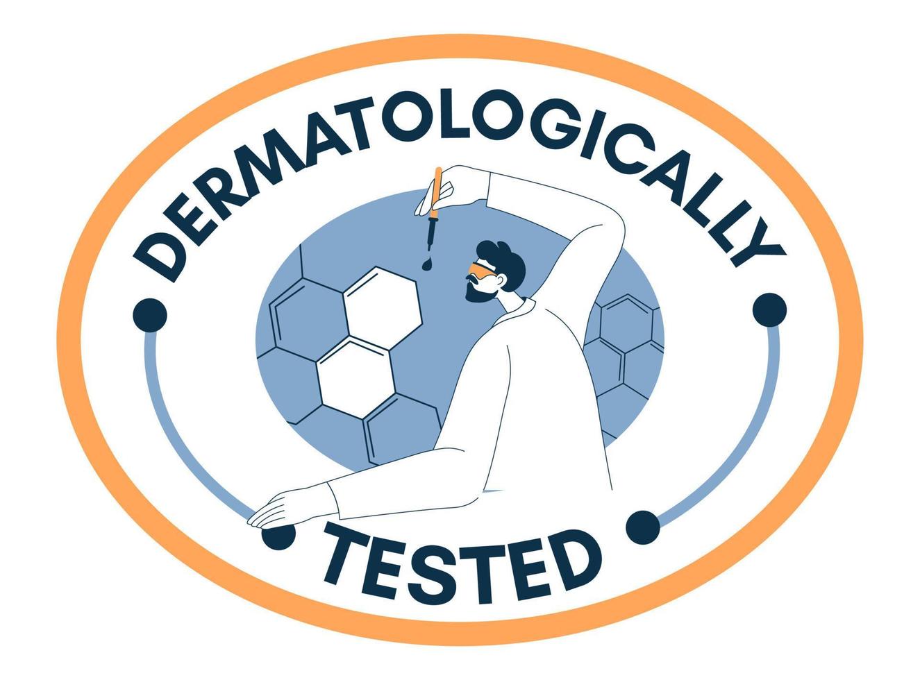 Dermatologically tested ingredients and products vector