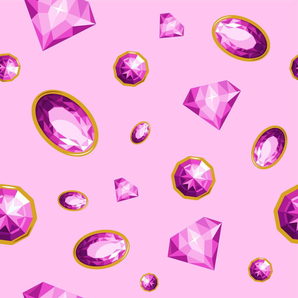 Gems and precious stones, brilliants and emeralds vector