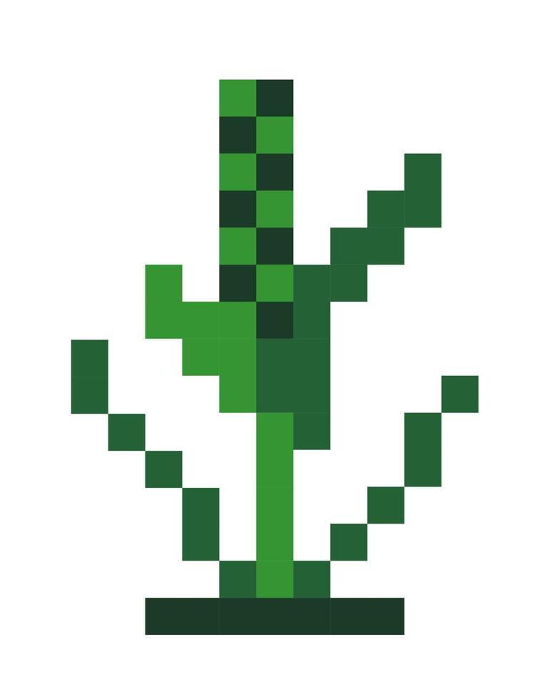 Pixelated flora for 8 bit game setting or level vector