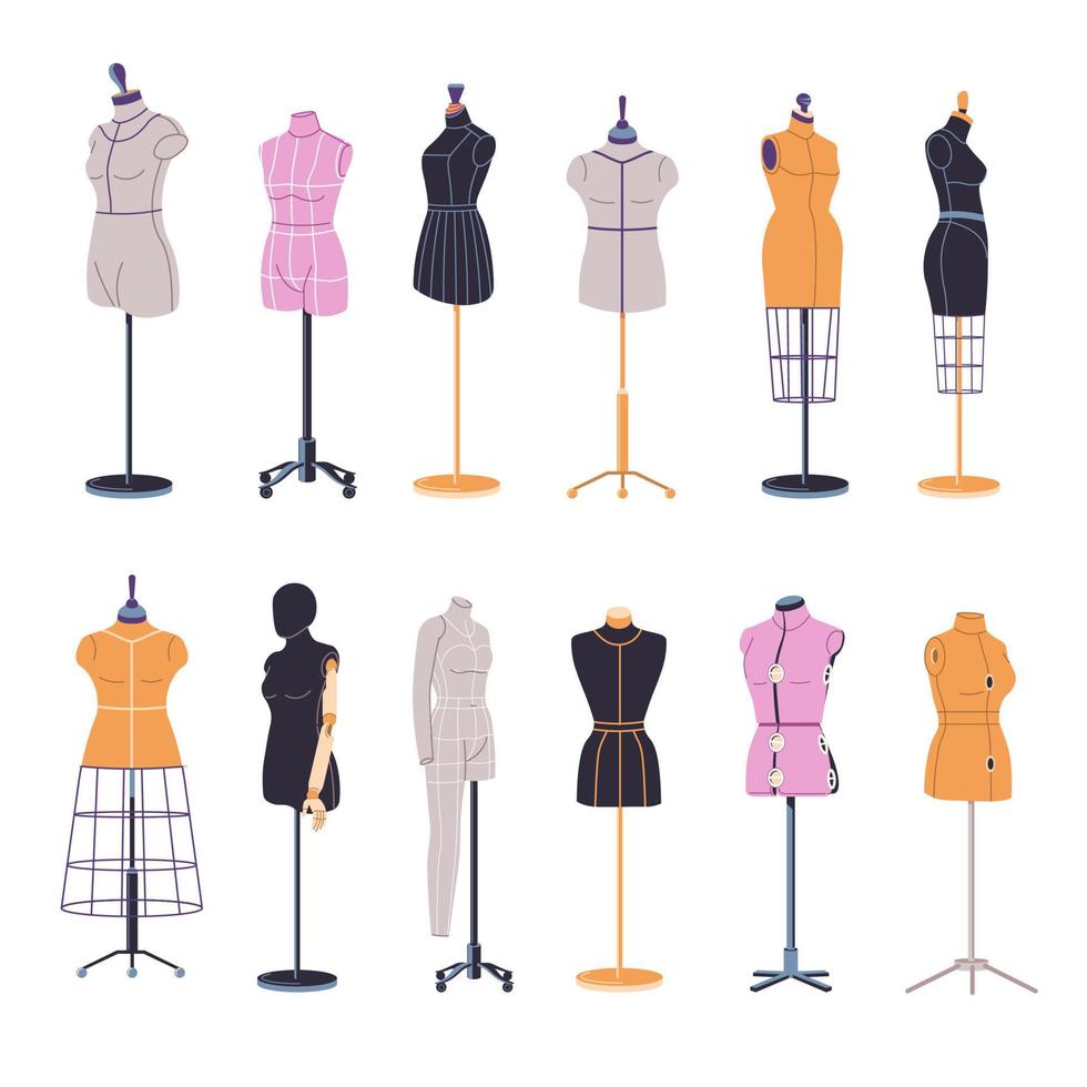 Dummy and mannequins for fashion clothes shop vector