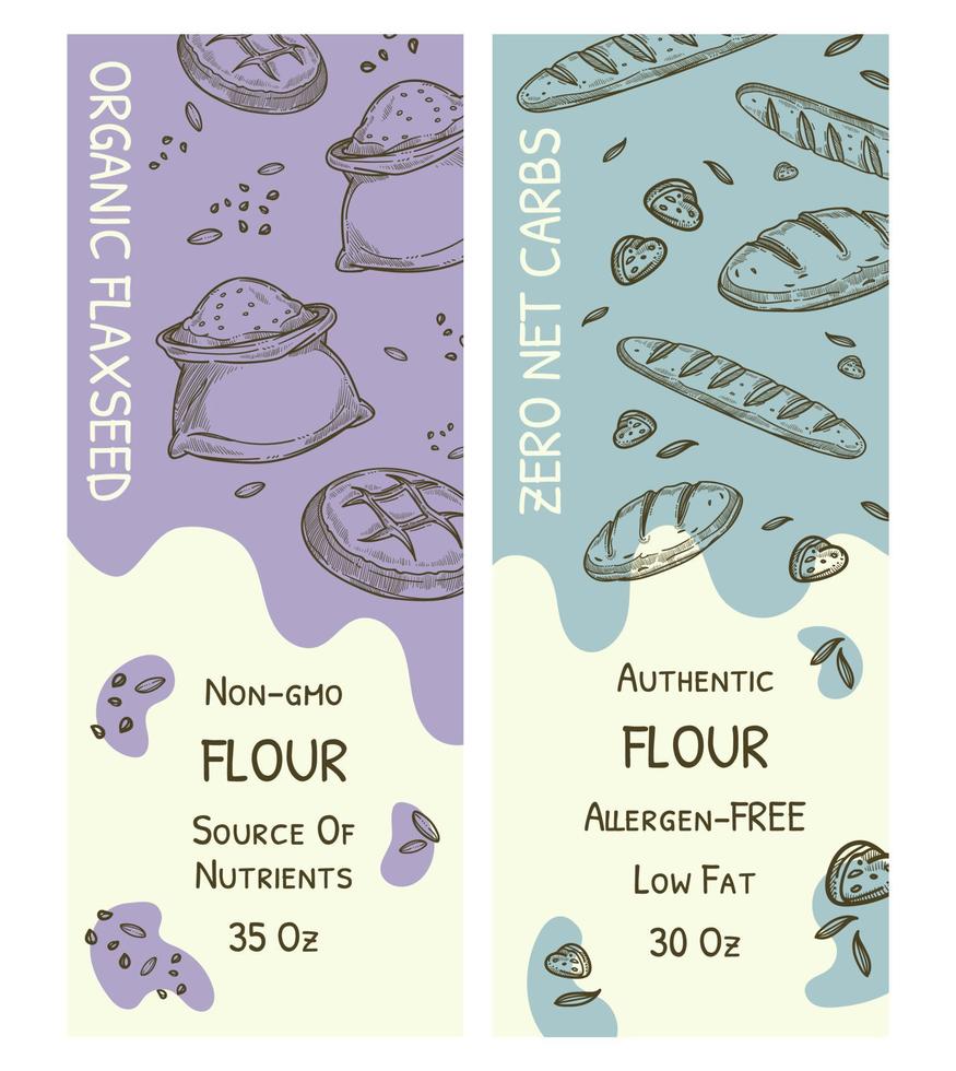 Non gmo and authentic flour for baking, low fat vector