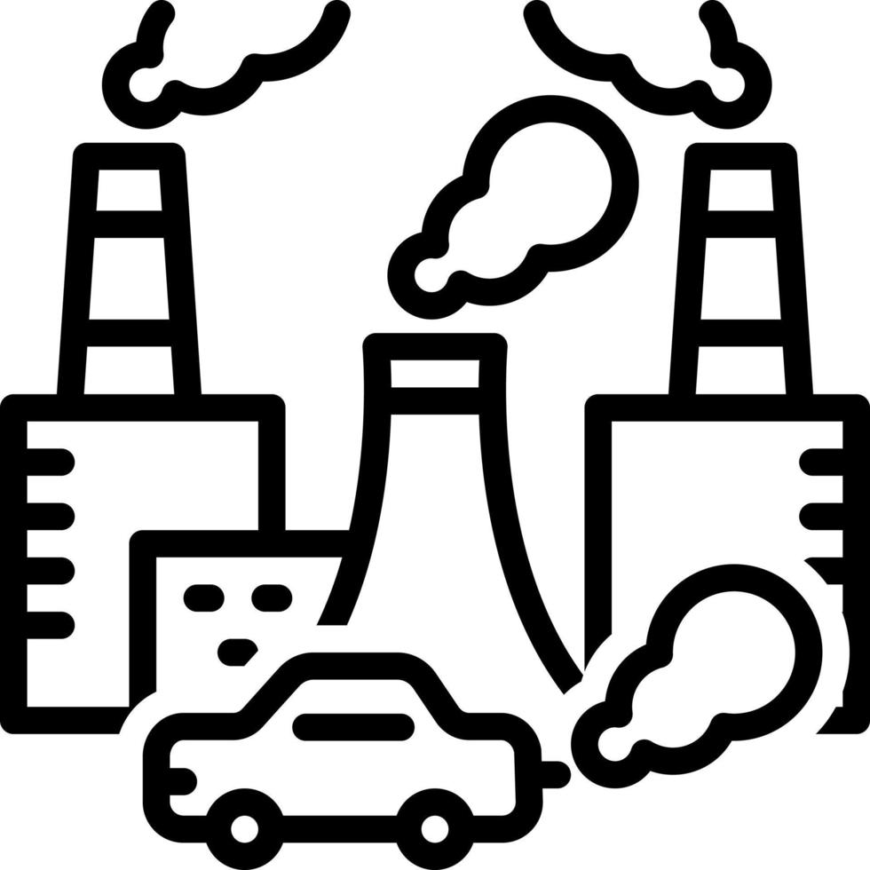 icono de línea para la contaminación vector