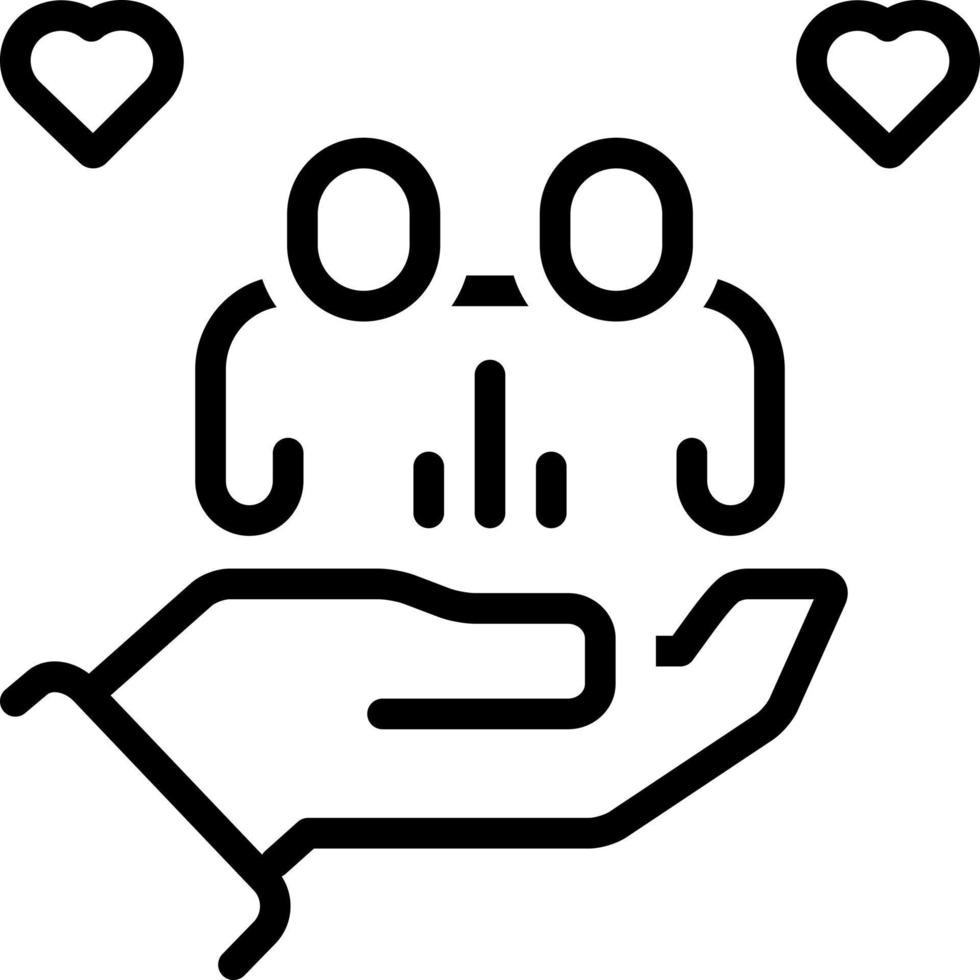 line icon for caring vector