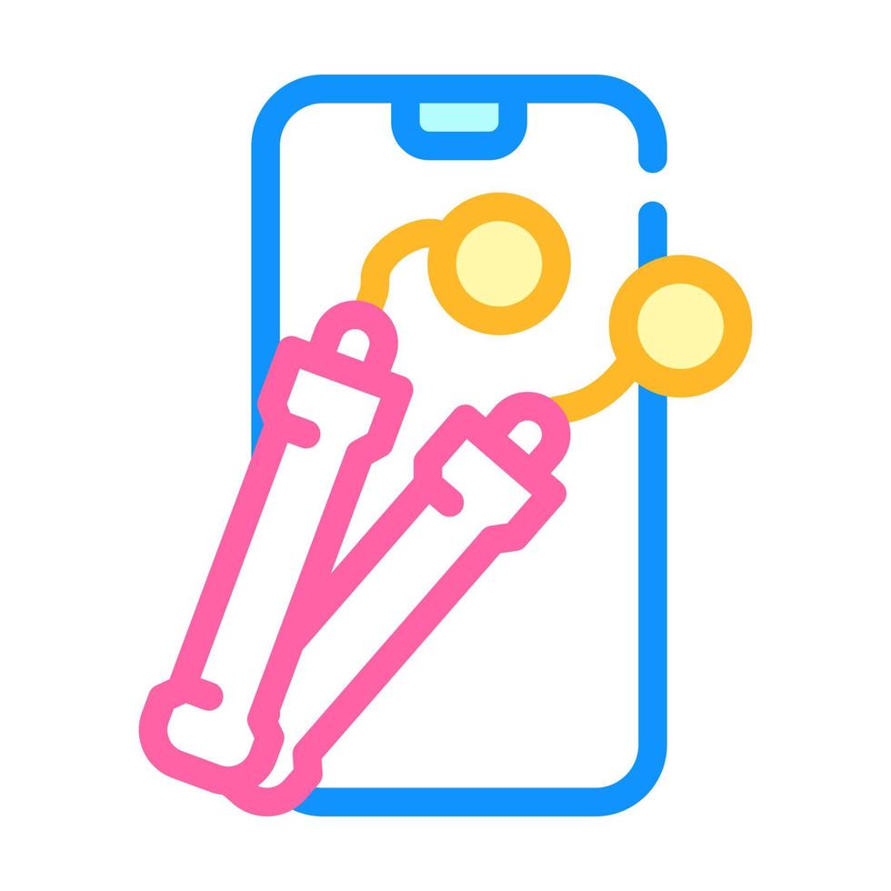 ilustración de vector de icono de color de dispositivo de gimnasio de cuerda de saltar electrónica