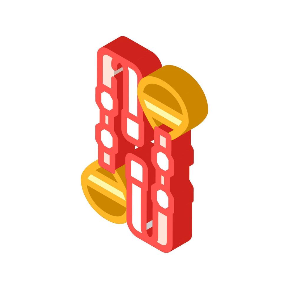 trx hinges gym equipment isometric icon vector illustration