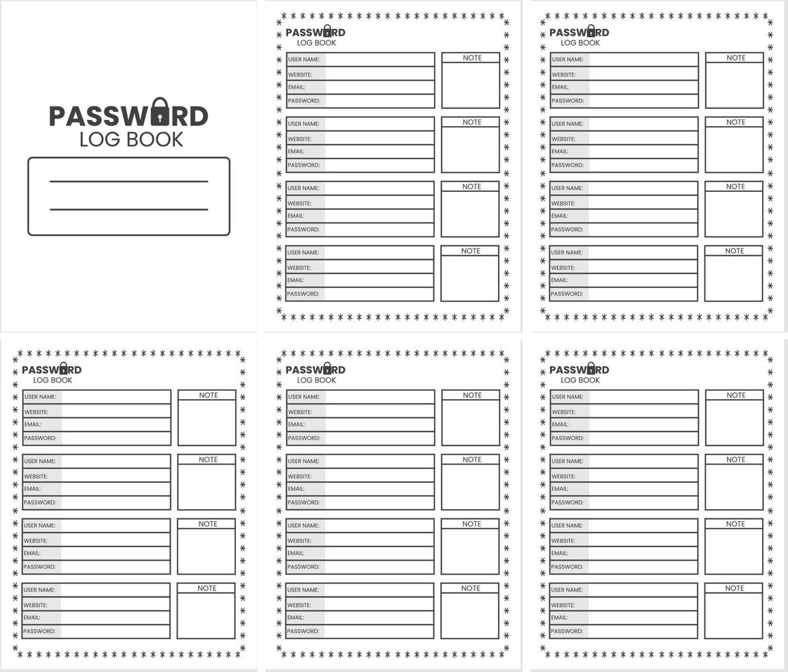 Password Log Book vector