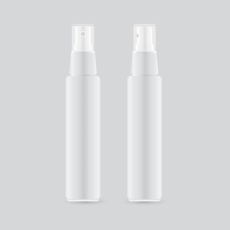 Realistic spray bottles for mock up - Set of white spray bottles vector