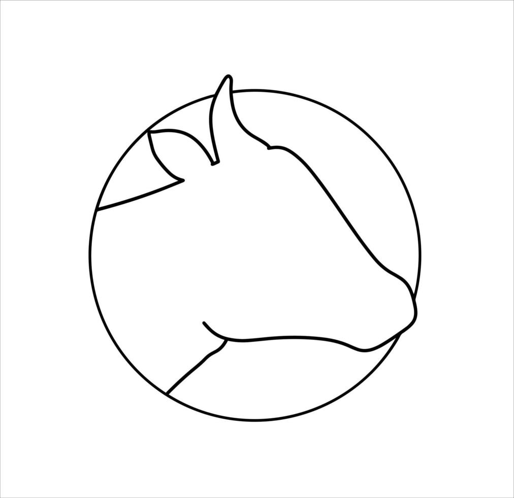 cabeza de Vaca. esquema emblema de dibujos animados de animales de granja. vector