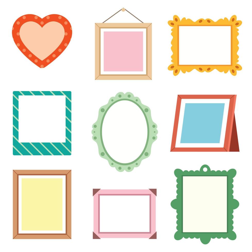 Flat Drawing Of Various Photo Frames vector