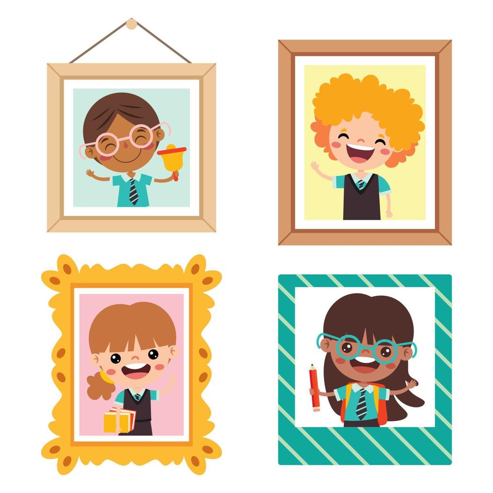 Flat Drawing Of Various Photo Frames vector