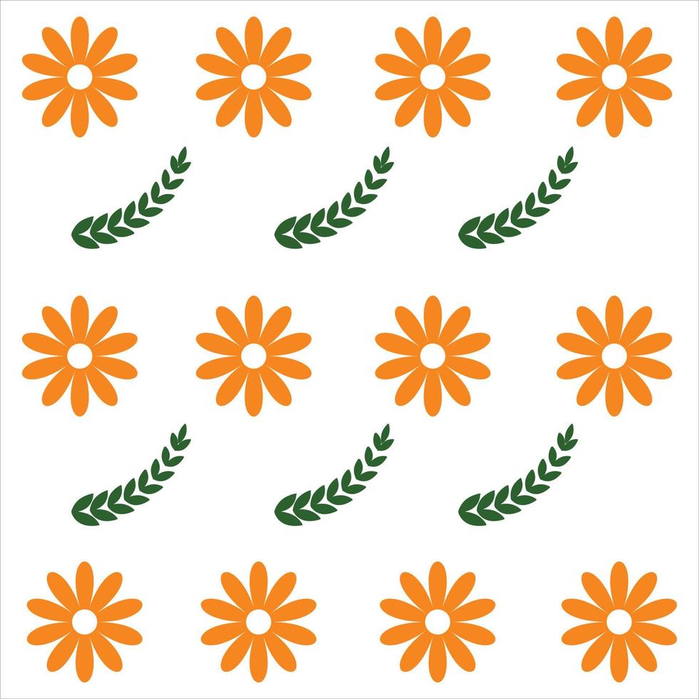 Flowers and leaves pattern vector