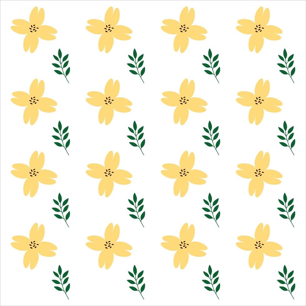 Flowers and leaves pattern vector