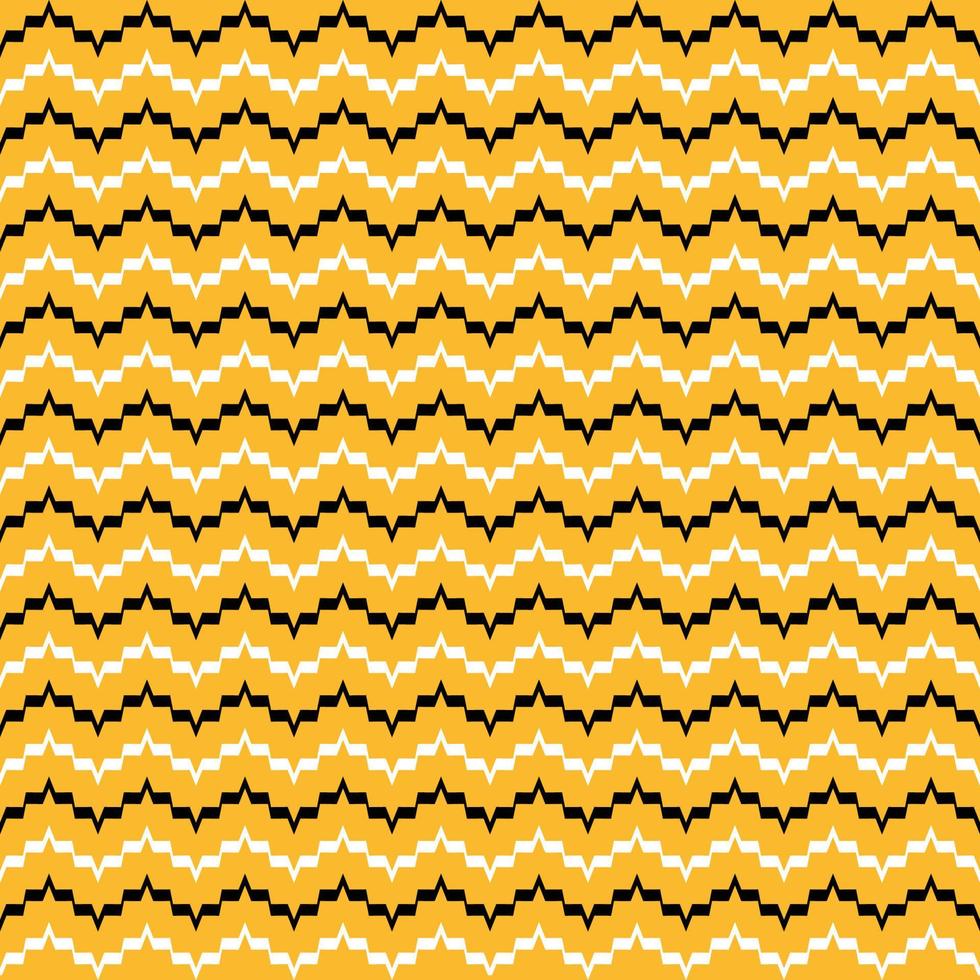 Black And White Geometric Chevron Zigzag Pattern On Yellow Background vector