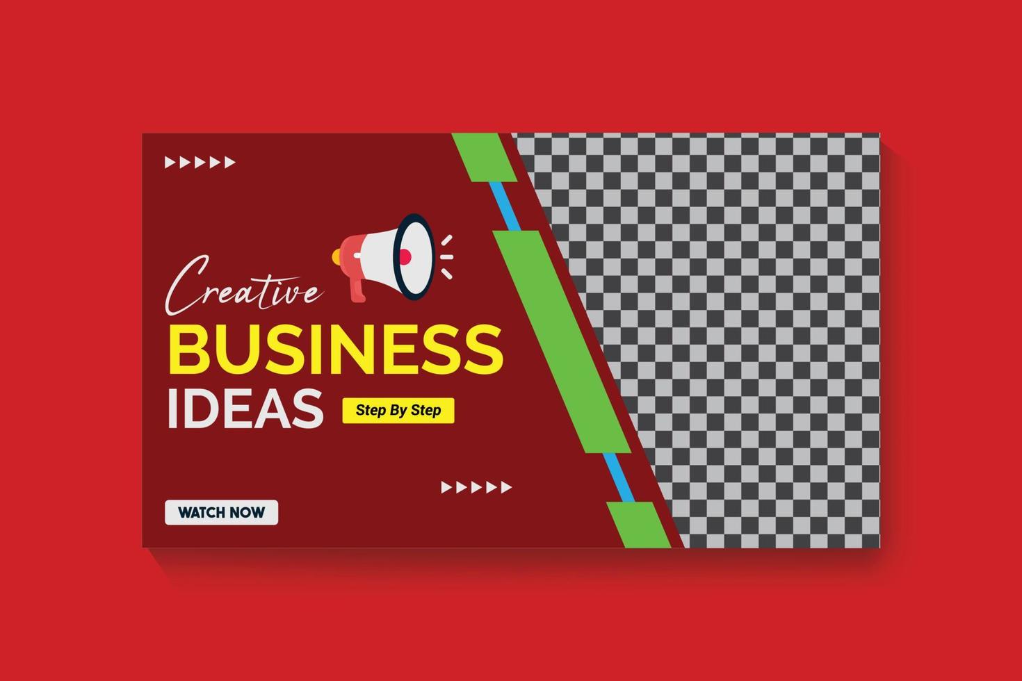 Business ideas thumbnail background, web banner, and social media cover template vector