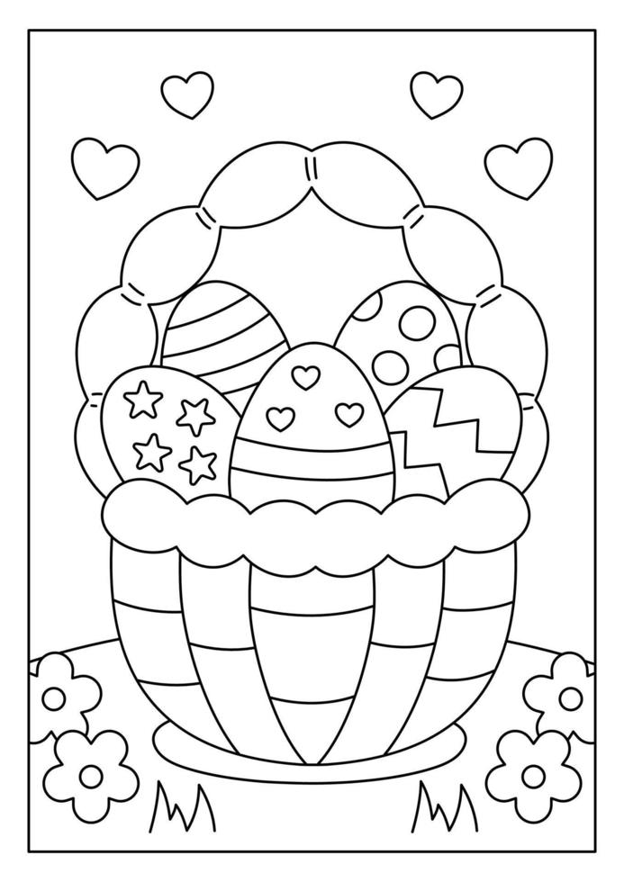 Easter Coloring Page for Kid Printable vector