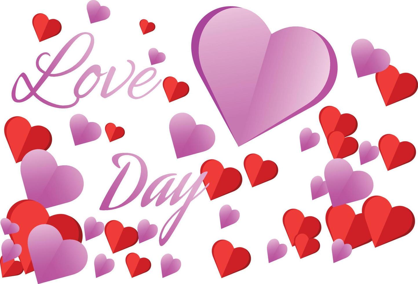 Happy Valentine's Day Love and Pink, Red Background vector