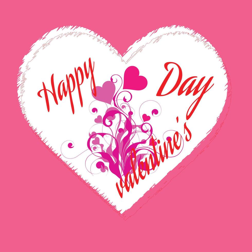 Happy valentines day background. Holiday greeting card, poster, banner, Day of love and heart vector