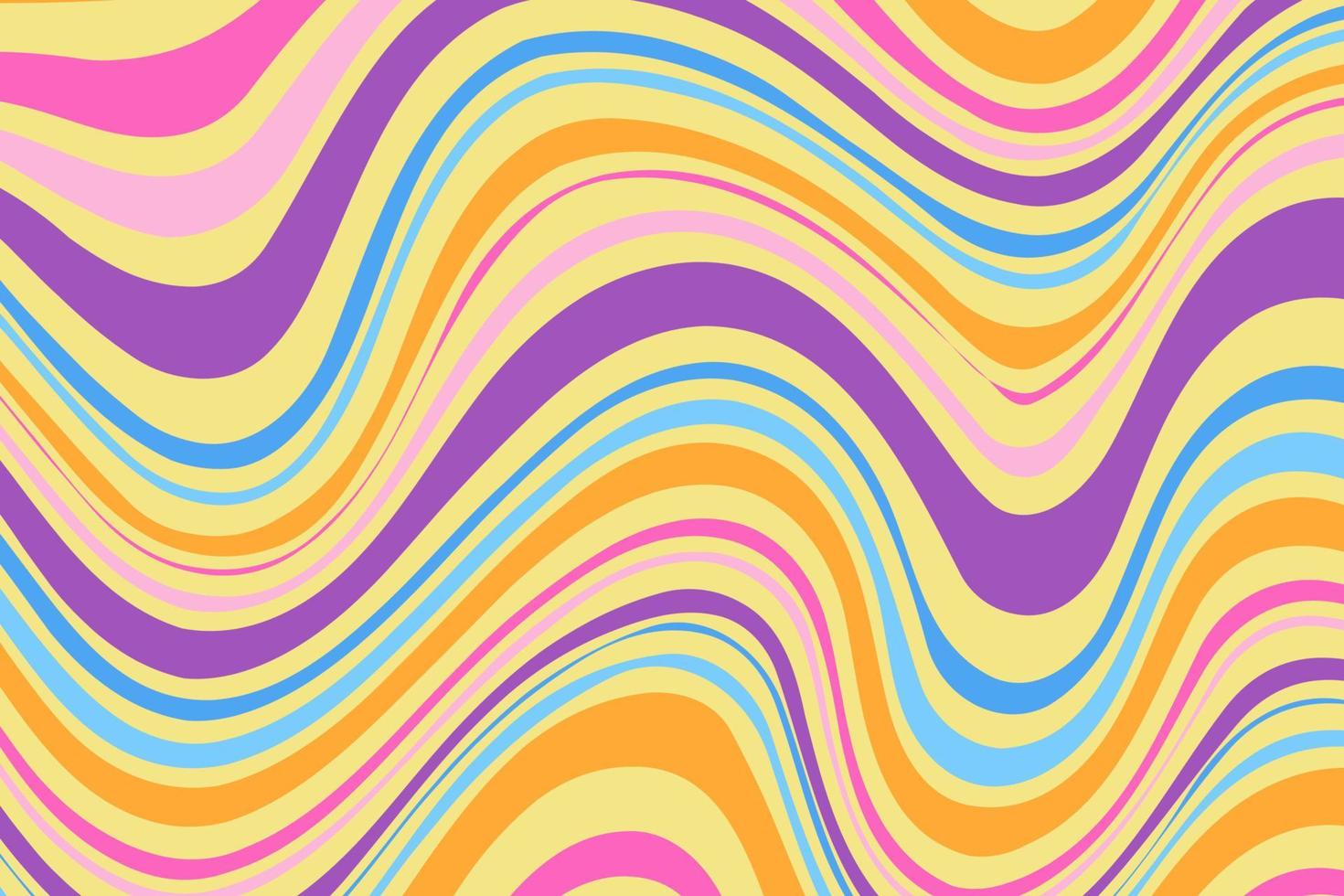 Flat groovy psychedelic background with colorful design vector