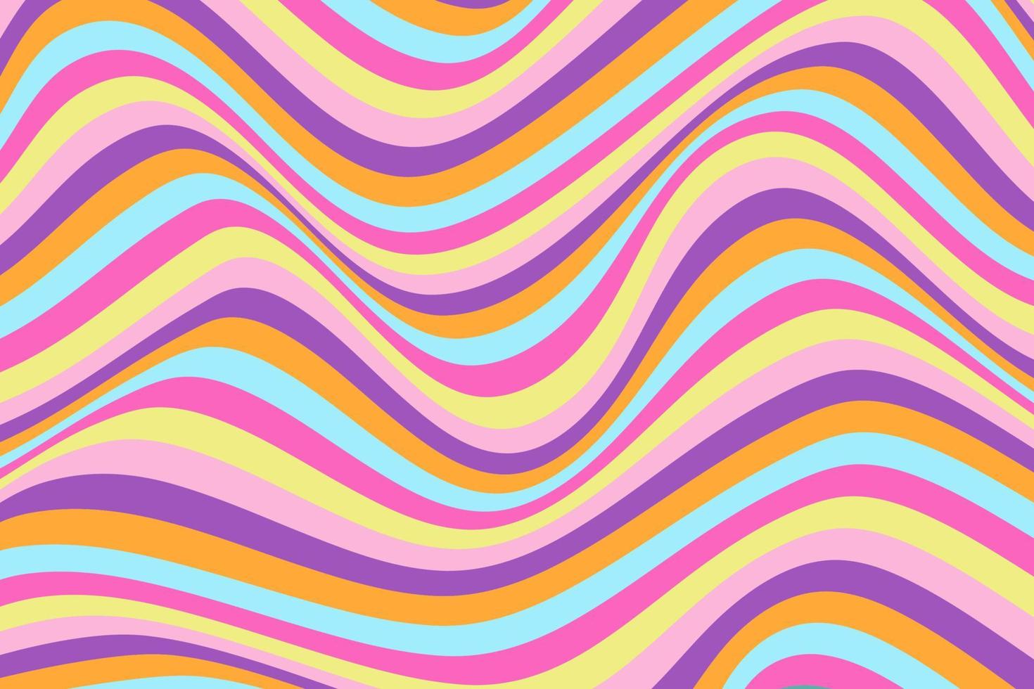 fondo psicodélico maravilloso plano con diseño colorido vector