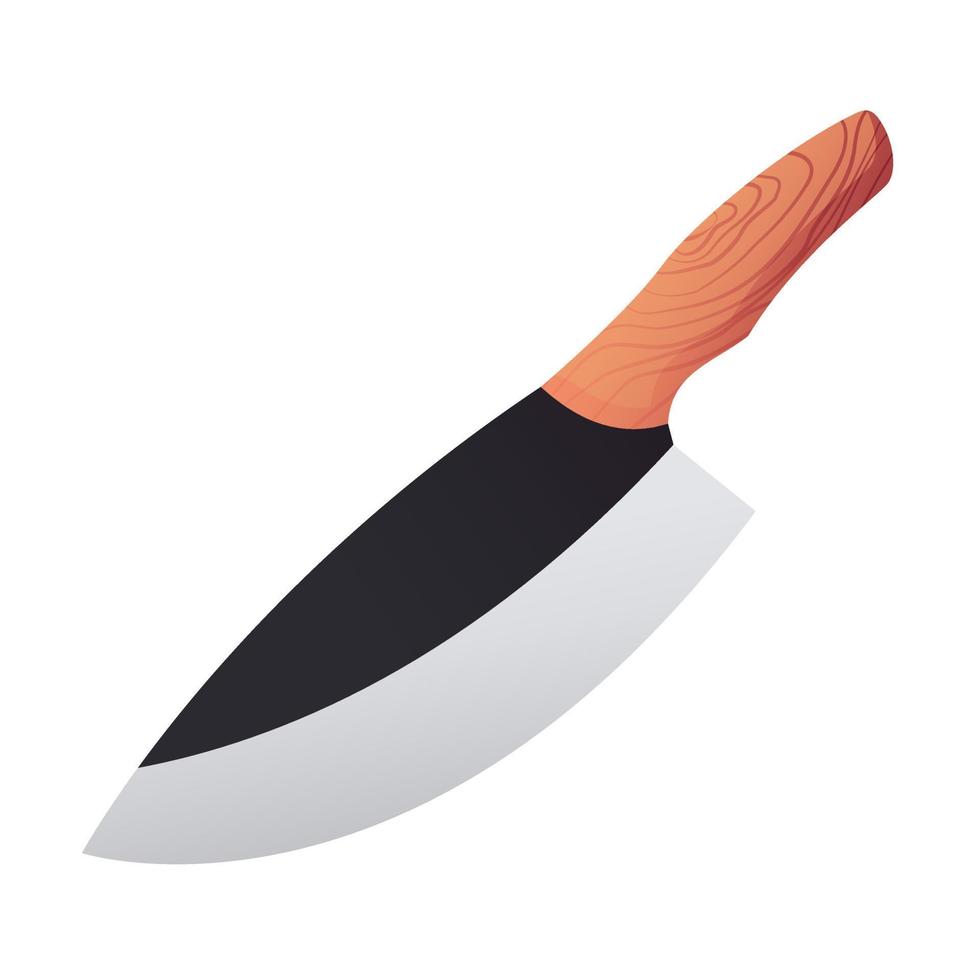 cuchillo de cocina, aislado en blanco vector