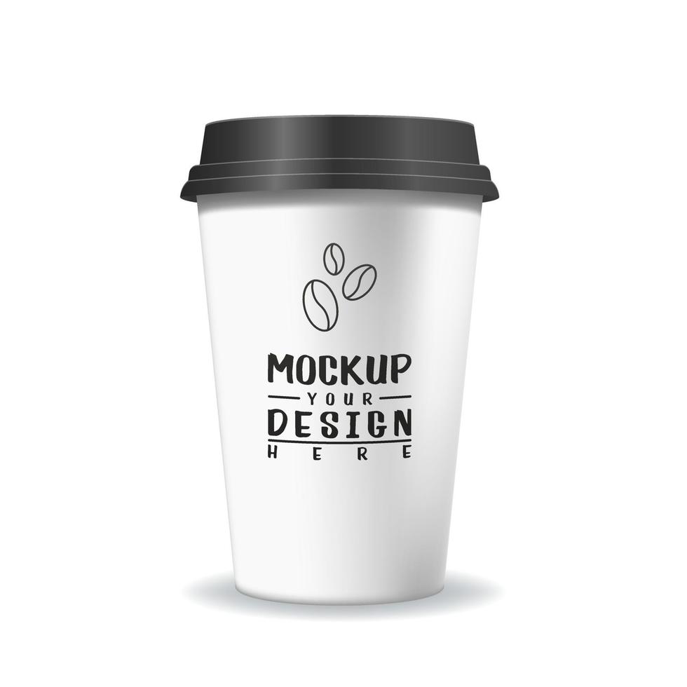 Paper cup, vector realistic mockup
