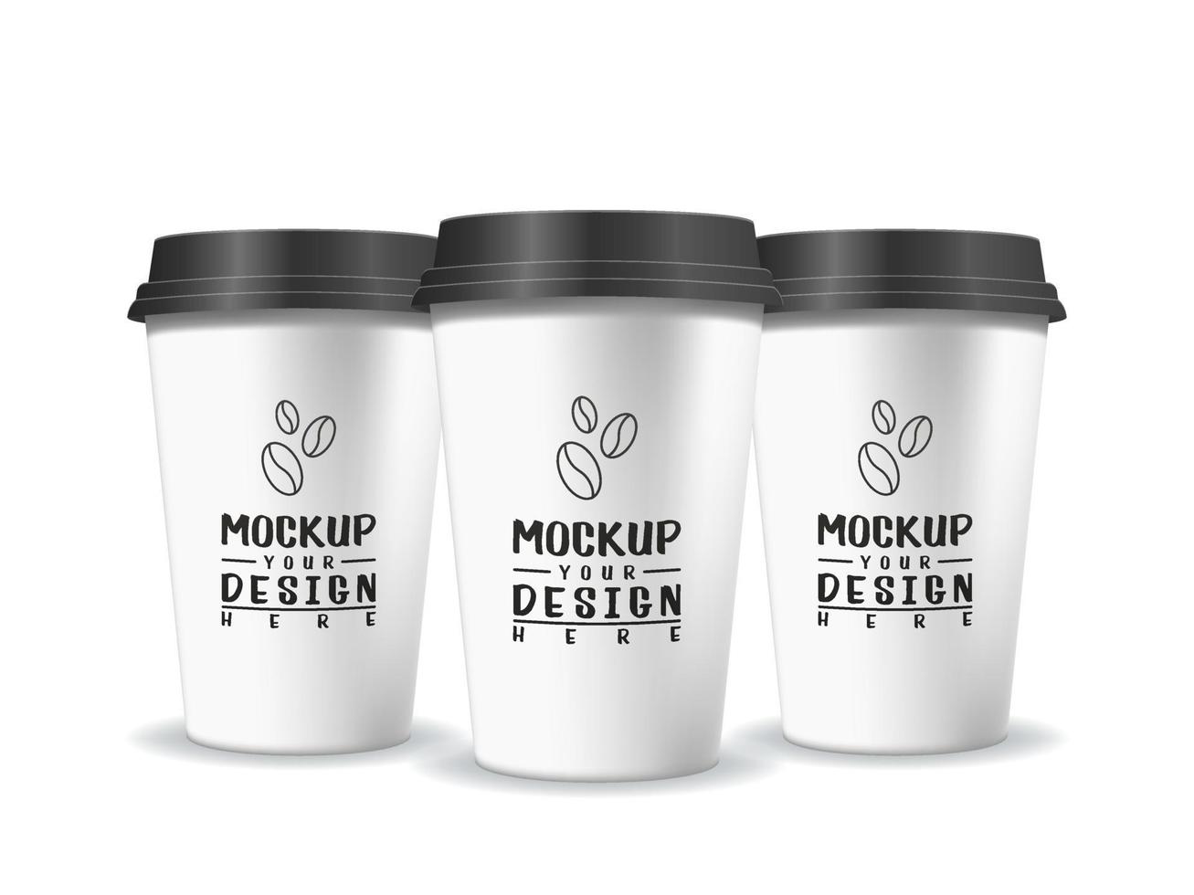 Paper cup, vector realistic mockup