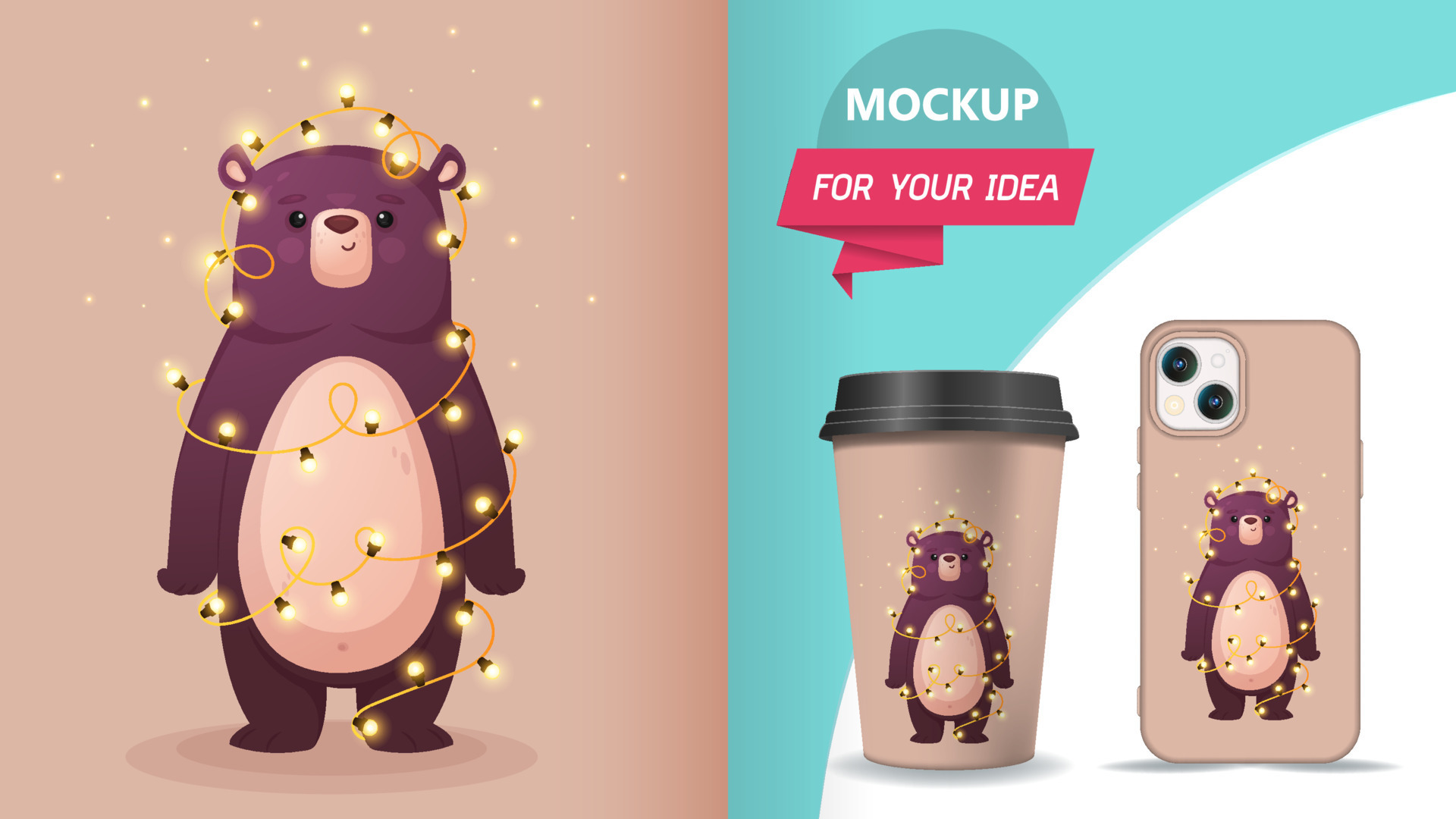 Cute Bear With Fireflies Funny Bear Vector Illustration Merchandising 17551002 Vector Art At Cute Bear With Fireflies Funny Bear Vector Illustration Merchandising 17551002 Vector Art At