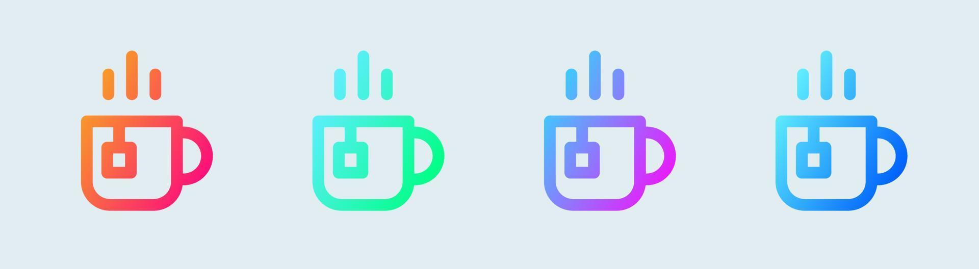 Break time line icon in gradient colors. Tea signs vector illustration.