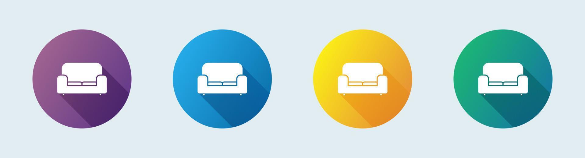 Couch solid icon in flat design style. Sofa signs vector illustration.