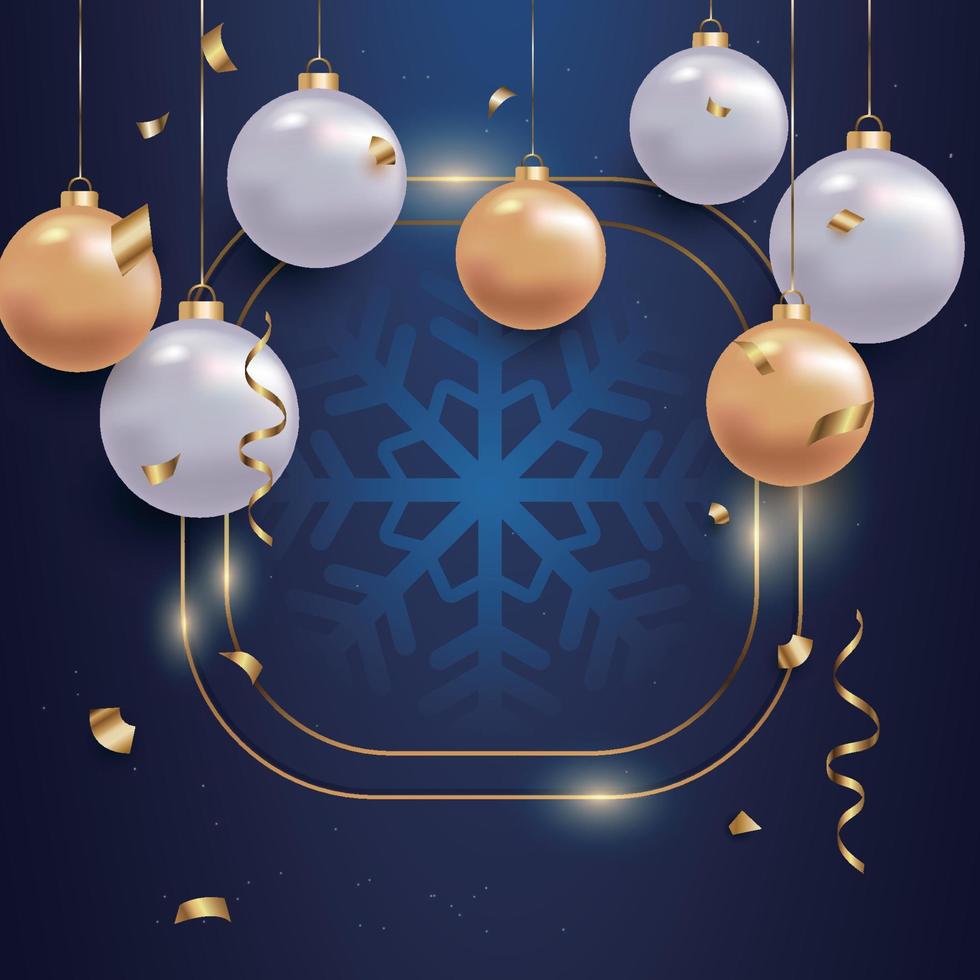 Winter snow Christmas background with confetti and ribbons.Celebration, Product presentation show cosmetic product podium vector