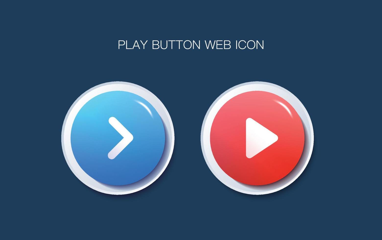 Play button web icon.  Click, push the button, begin, start, forward, record, stop audio or video.For website and mobile apps vector illustration