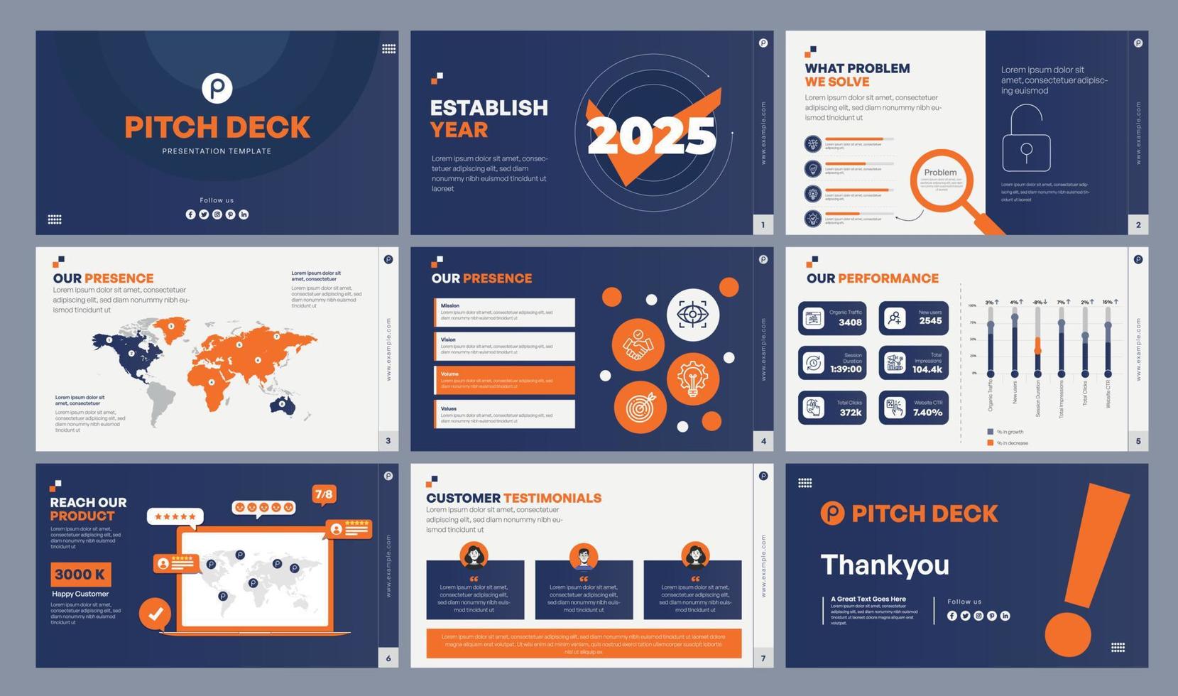 Business presentation template vector