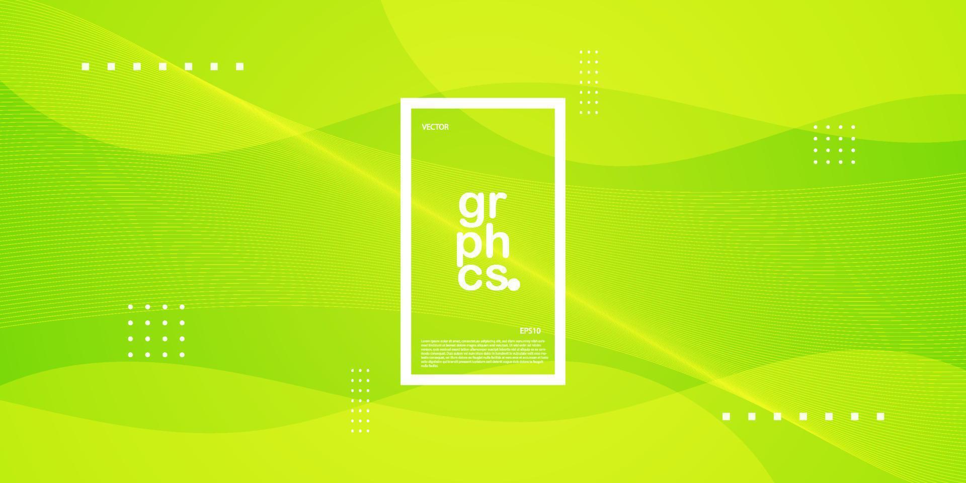 Minimal bright green abstract background with simple wave lines.colorful green design.Modern with geometric shapes concept. Eps10 vector