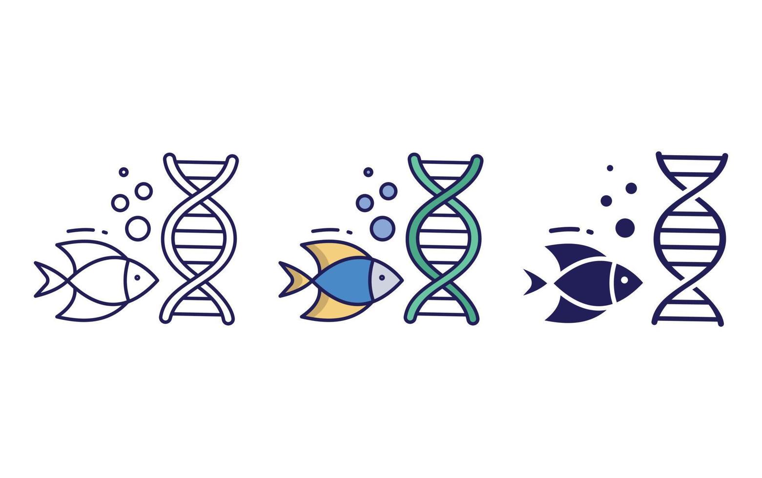Fish biology icon vector